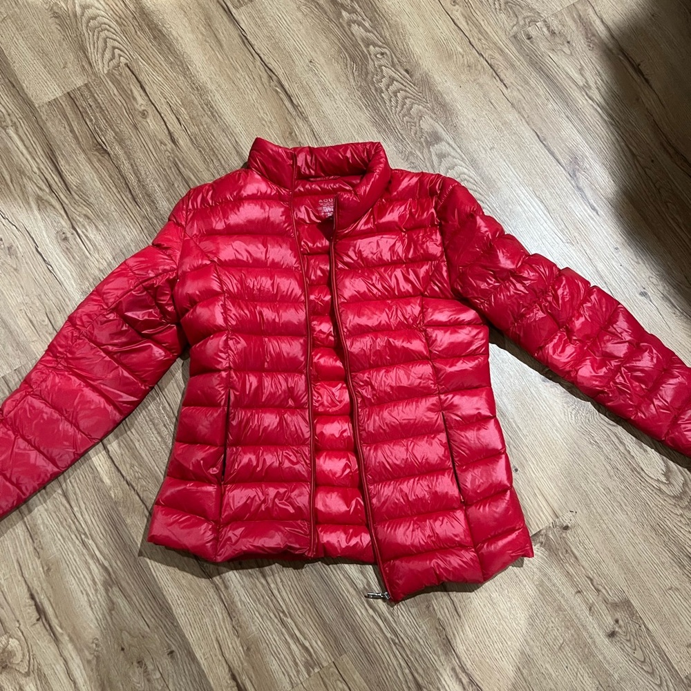 Aqua Red Puffer Jacket